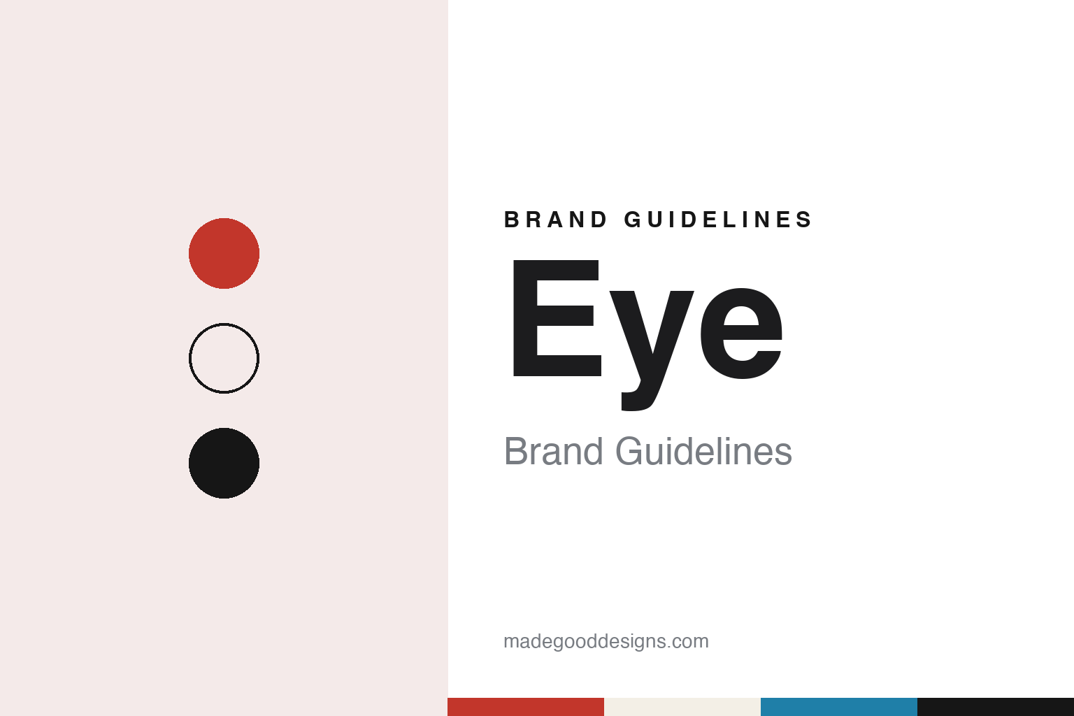 Eye brand guidelines — abstract colour discs and material texture (original homage; not a Eye product or logo)