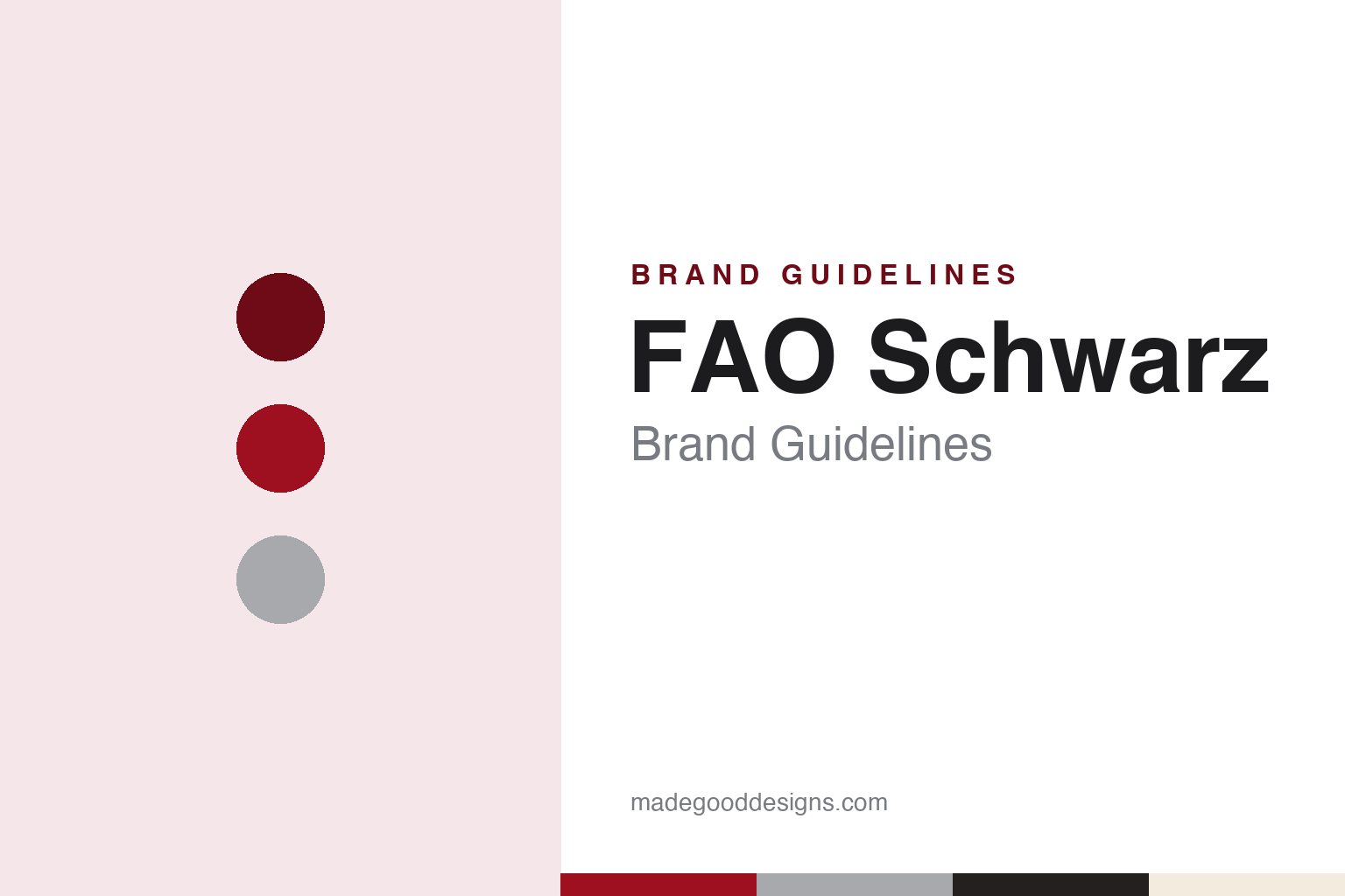 FAO Schwarz brand guidelines — abstract colour discs and material texture (original homage; not a FAO Schwarz product or logo)