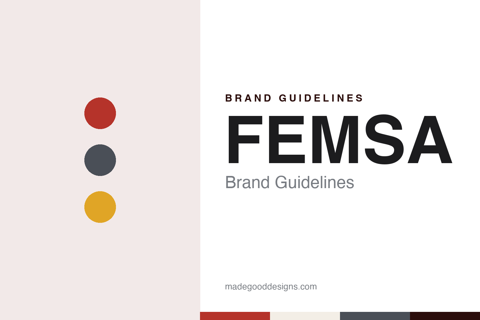 FEMSA brand guidelines — abstract colour discs and material texture (original homage; not a FEMSA product or logo)