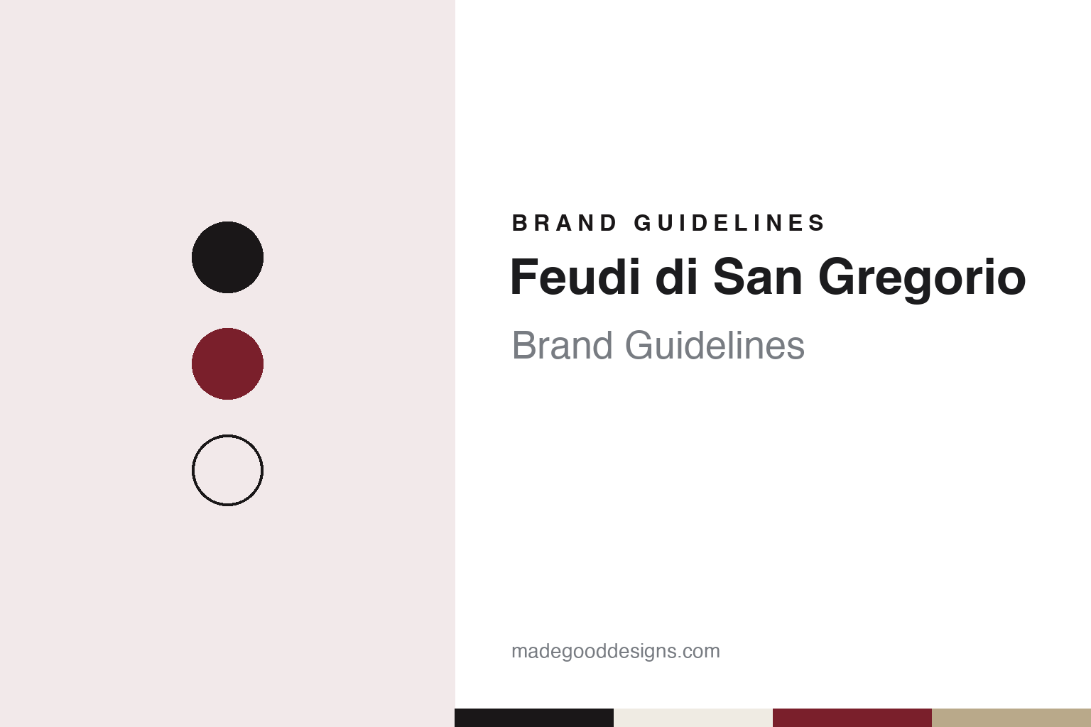 Feudi di San Gregorio Brand Guidelines: The Irpinia Winery Founded in 1986, With Labels by Vignelli