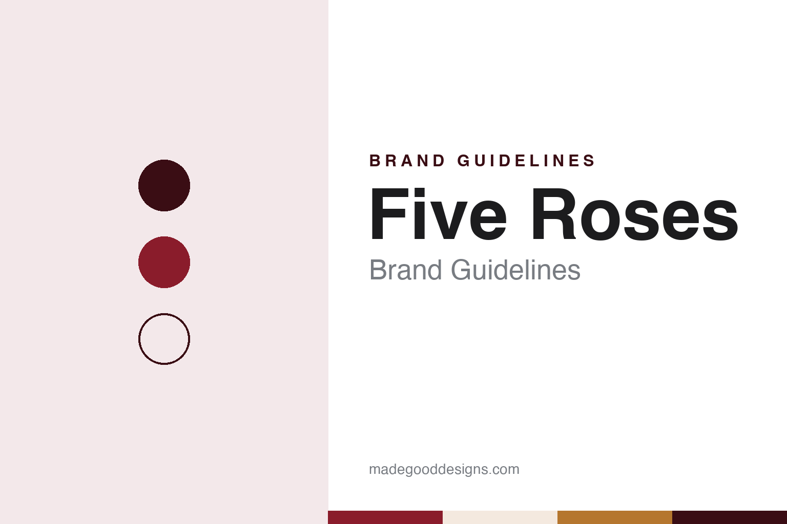 Five Roses brand guidelines — abstract colour discs and material texture (original homage; not a Five Roses product or logo)