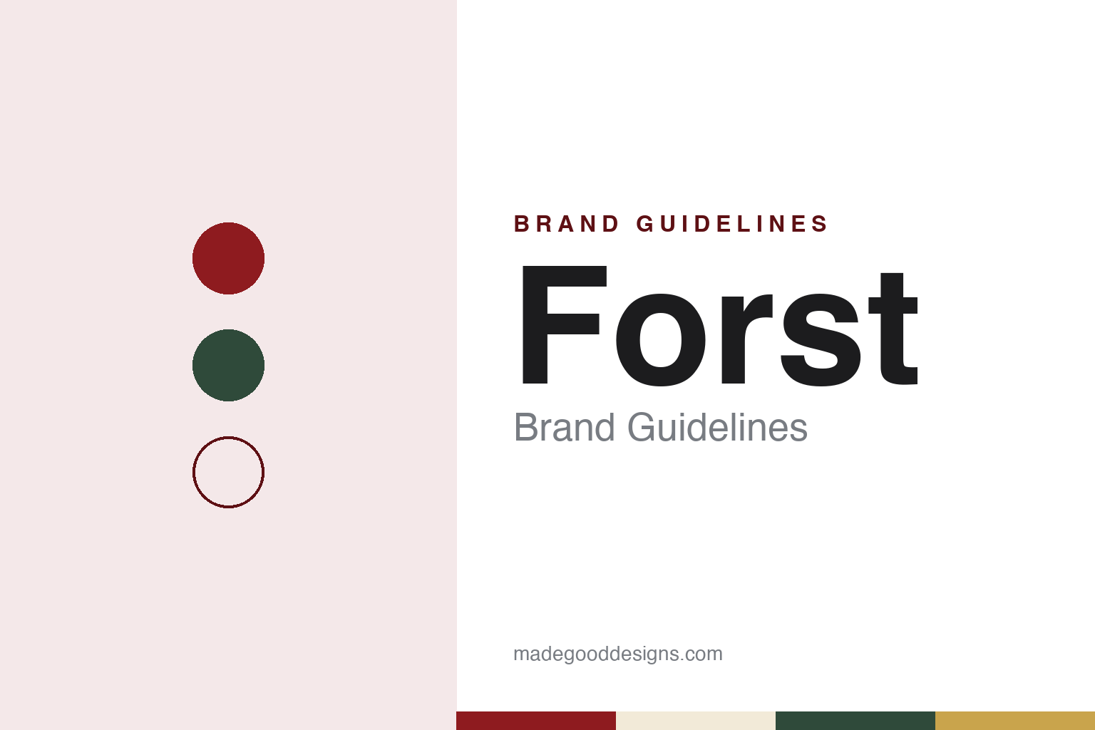 Forst brand guidelines — abstract colour discs and material texture (original homage; not a Forst product or logo)