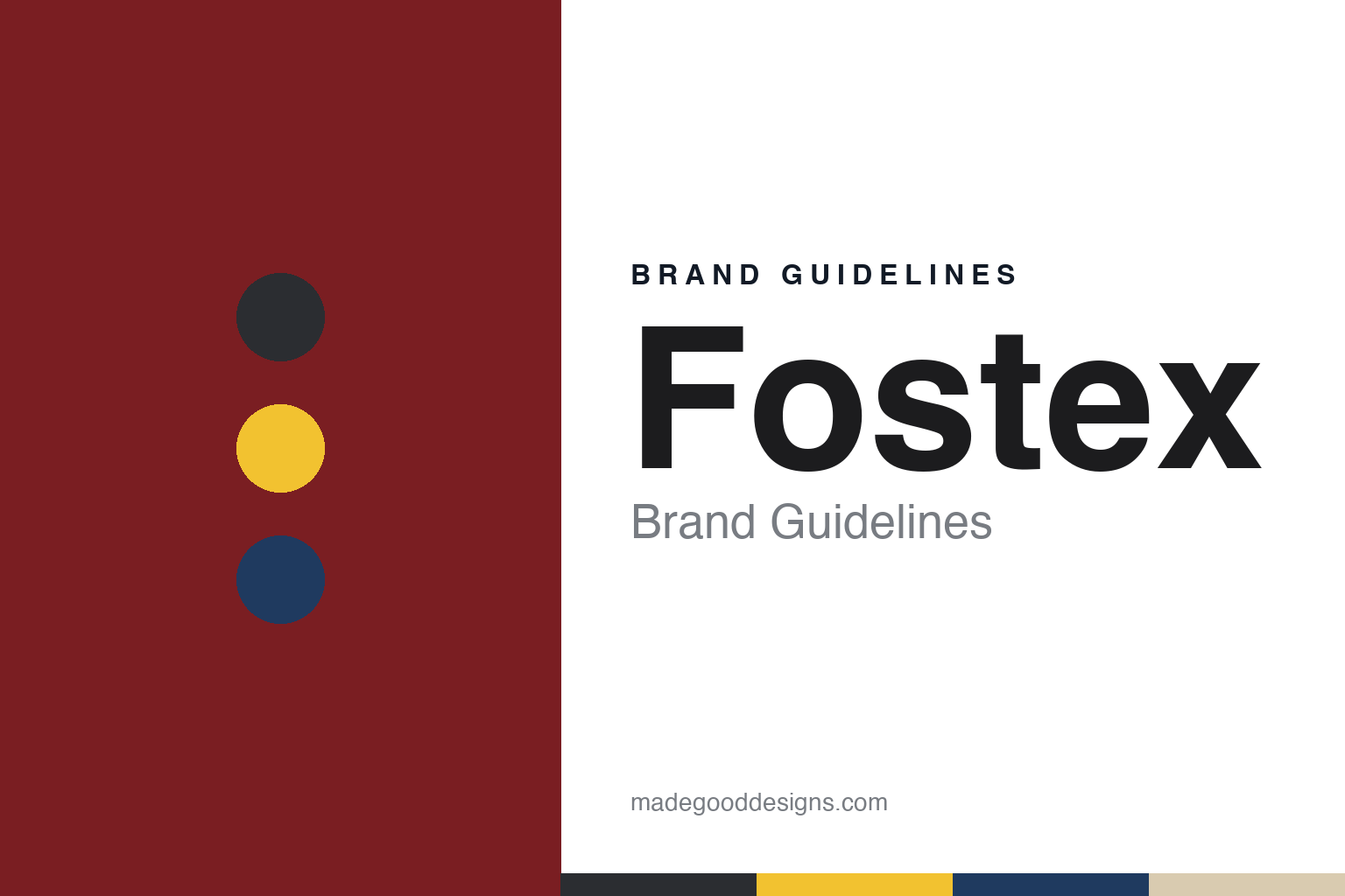 Fostex brand guidelines — abstract colour discs and material texture (original homage; not a Fostex product or logo)