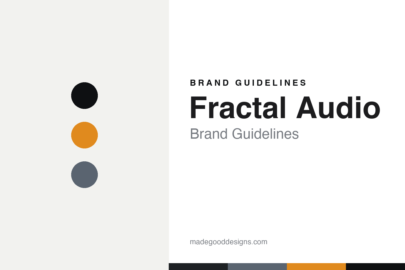 Fractal Audio brand guidelines — abstract colour discs and material texture (original homage; not a Fractal Audio product or logo)