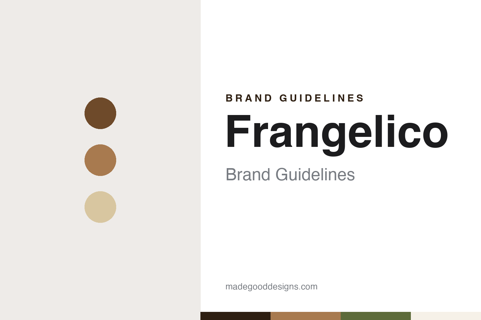 Frangelico brand guidelines — abstract colour discs and material texture (original homage; not a Frangelico product or logo)