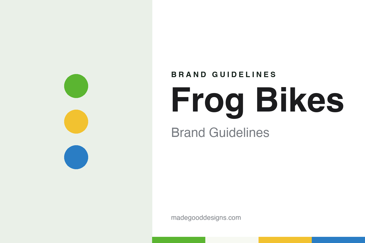 Frog Bikes brand guidelines — abstract colour discs and material texture (original homage; not a Frog Bikes product or logo)
