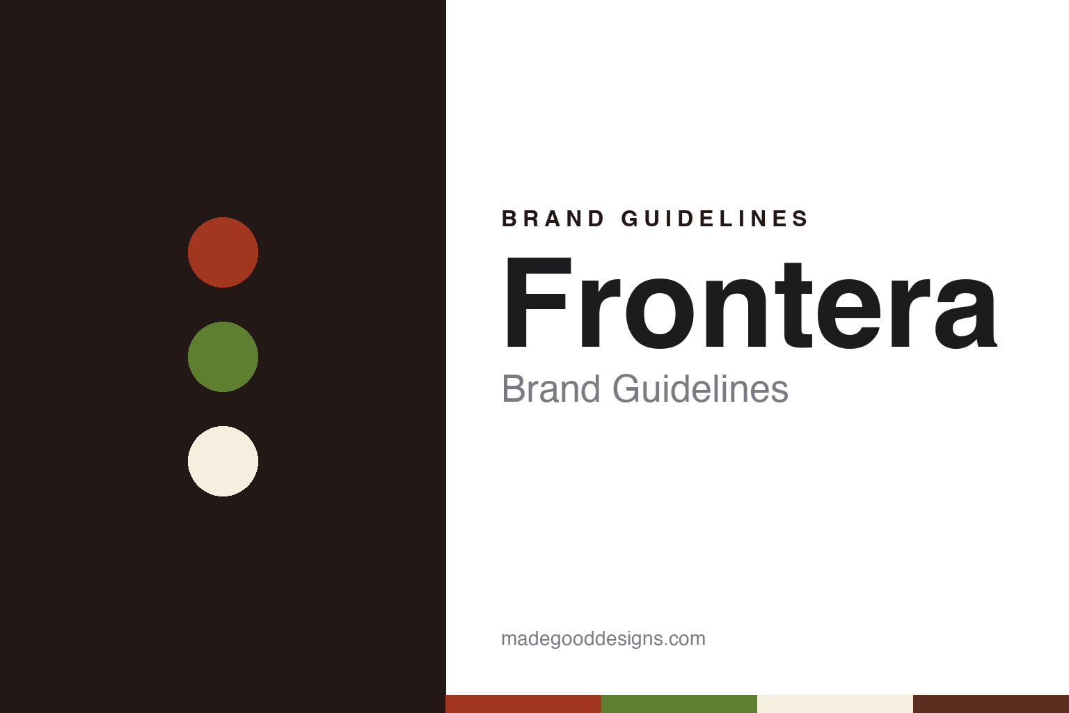 Frontera brand guidelines — abstract colour discs and material texture (original homage; not a Frontera product or logo)