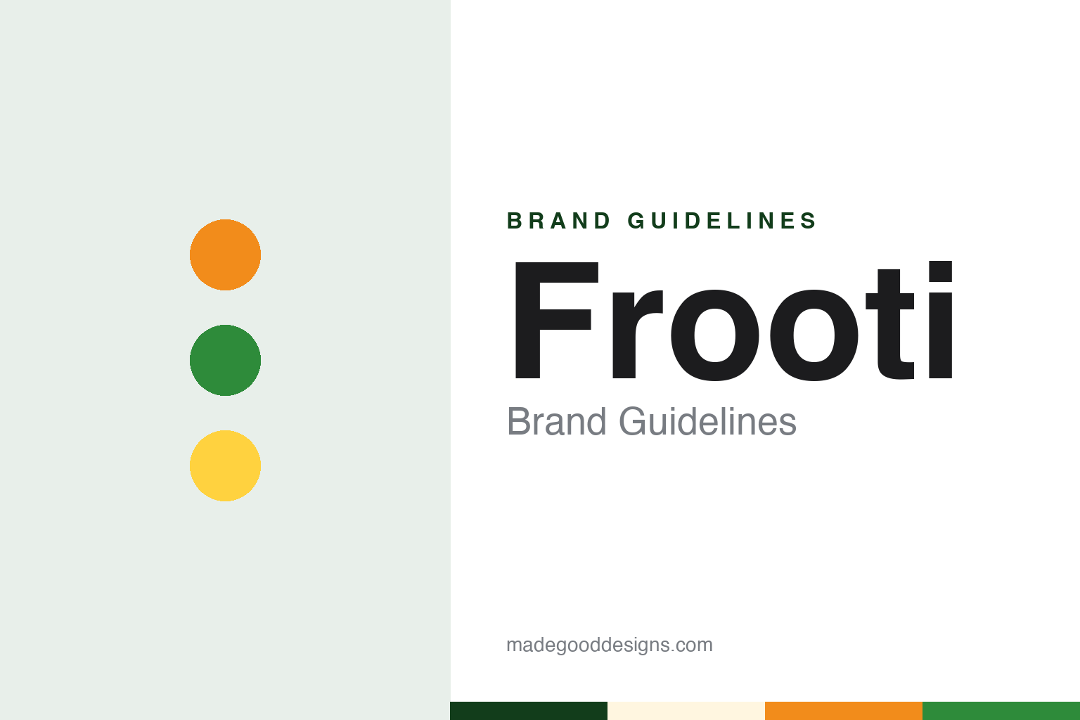 Frooti brand guidelines — abstract colour discs and material texture (original homage; not a Frooti product or logo)