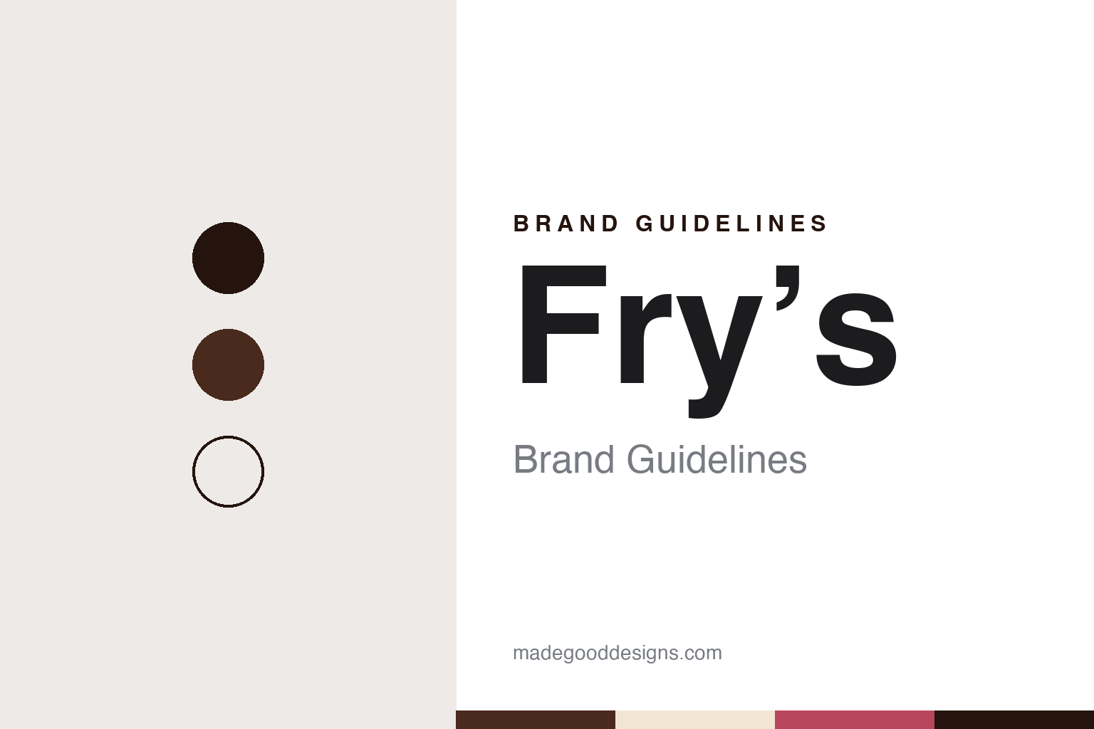 Fry’s brand guidelines — abstract colour discs and material texture (original homage; not a Fry’s product or logo)