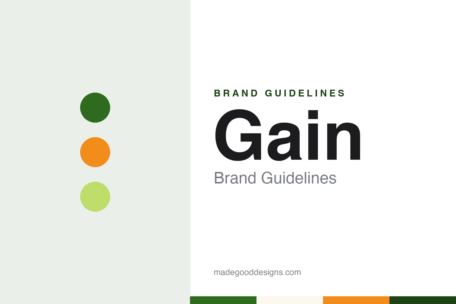 Gain brand guidelines — abstract colour discs and material texture (original homage; not a Gain product or logo)