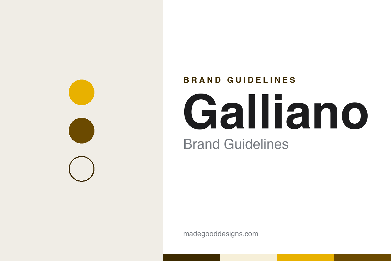 Galliano Brand Guidelines: The Livorno Gold Liqueur in a Column-Shaped Bottle