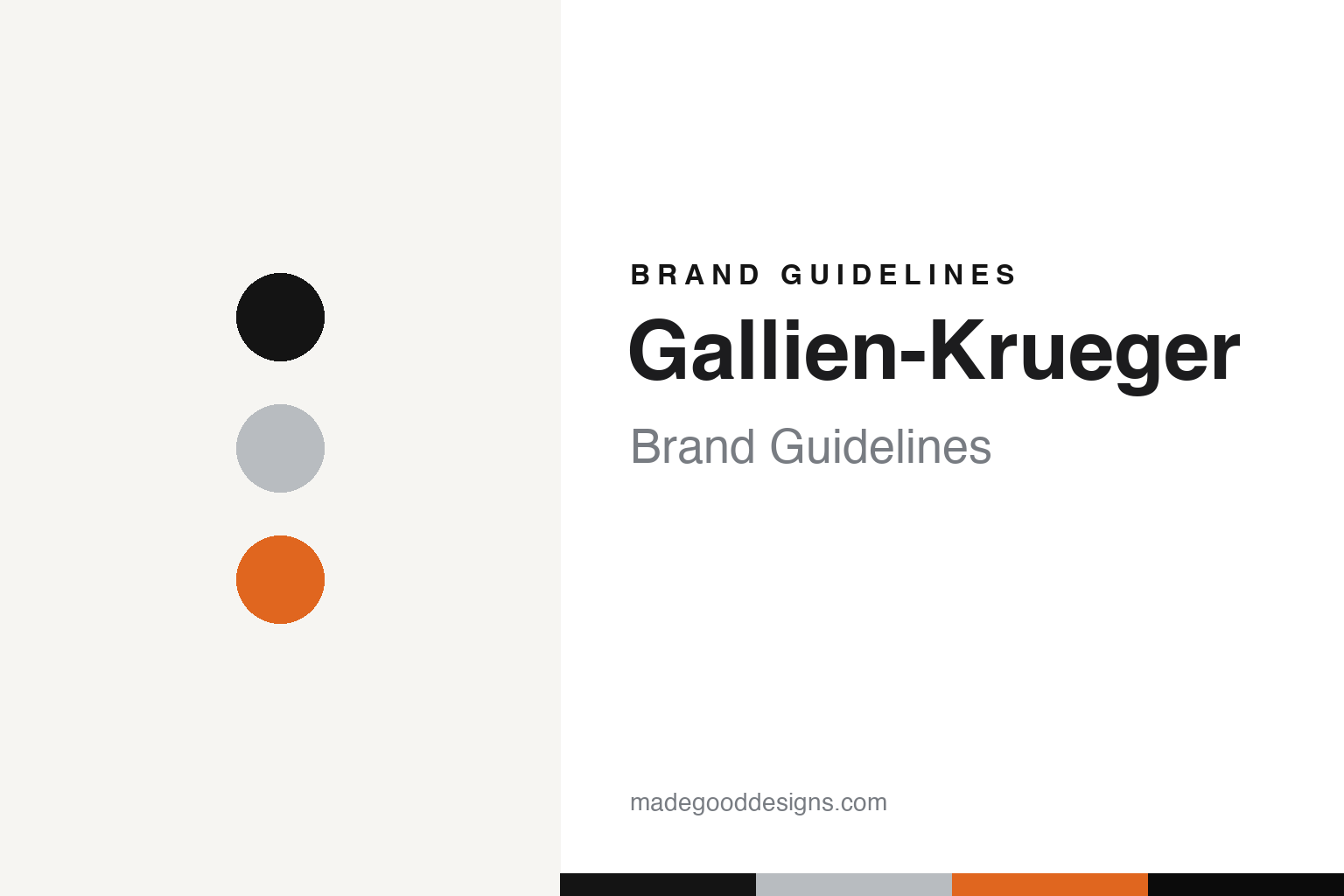 Gallien-Krueger brand guidelines — abstract colour discs and material texture (original homage; not a Gallien-Krueger product or logo)