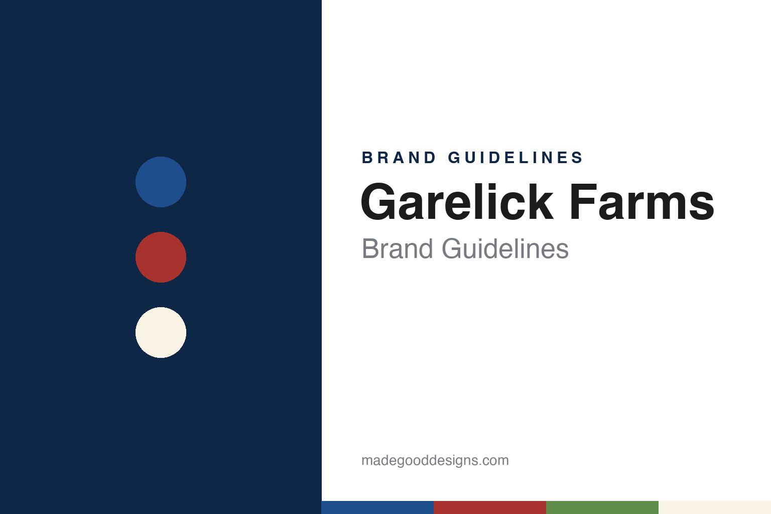 Garelick Farms brand guidelines — abstract colour discs and material texture (original homage; not a Garelick Farms product or logo)