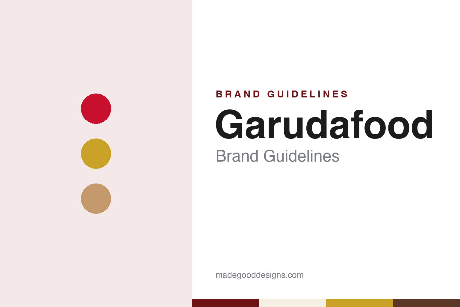 Garudafood brand guidelines — abstract colour discs and material texture (original homage; not a Garudafood product or logo)