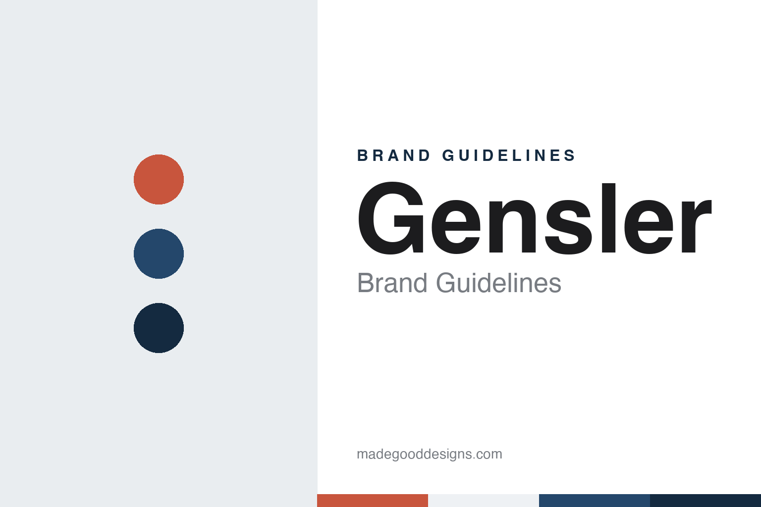 Gensler brand guidelines — abstract colour discs and material texture (original homage; not a Gensler product or logo)