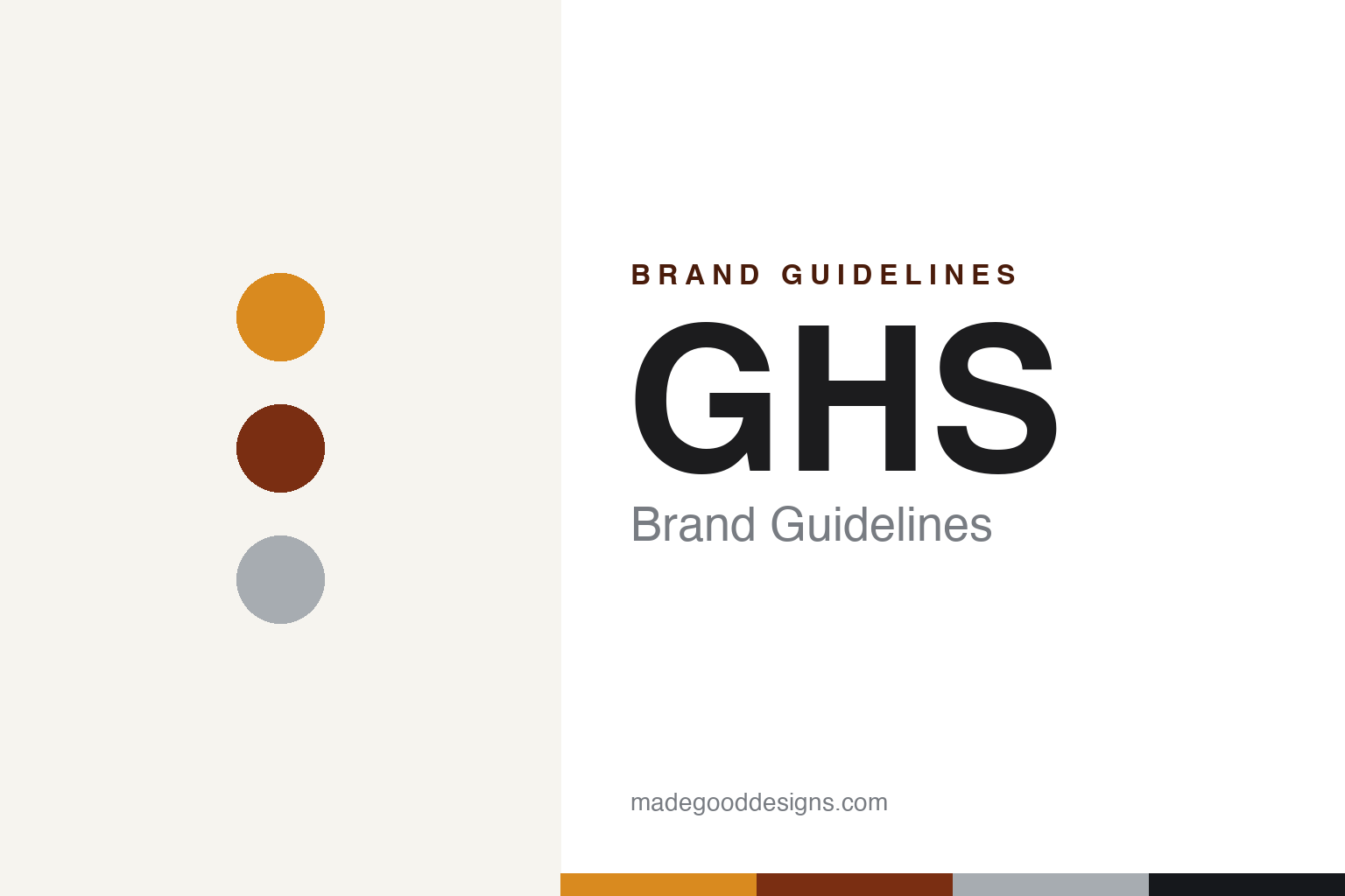 GHS brand guidelines — abstract colour discs and material texture (original homage; not a GHS product or logo)