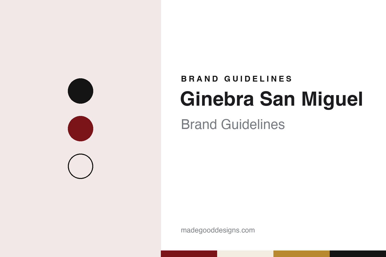 Ginebra San Miguel brand guidelines — abstract colour discs and material texture (original homage; not a Ginebra San Miguel product or logo)