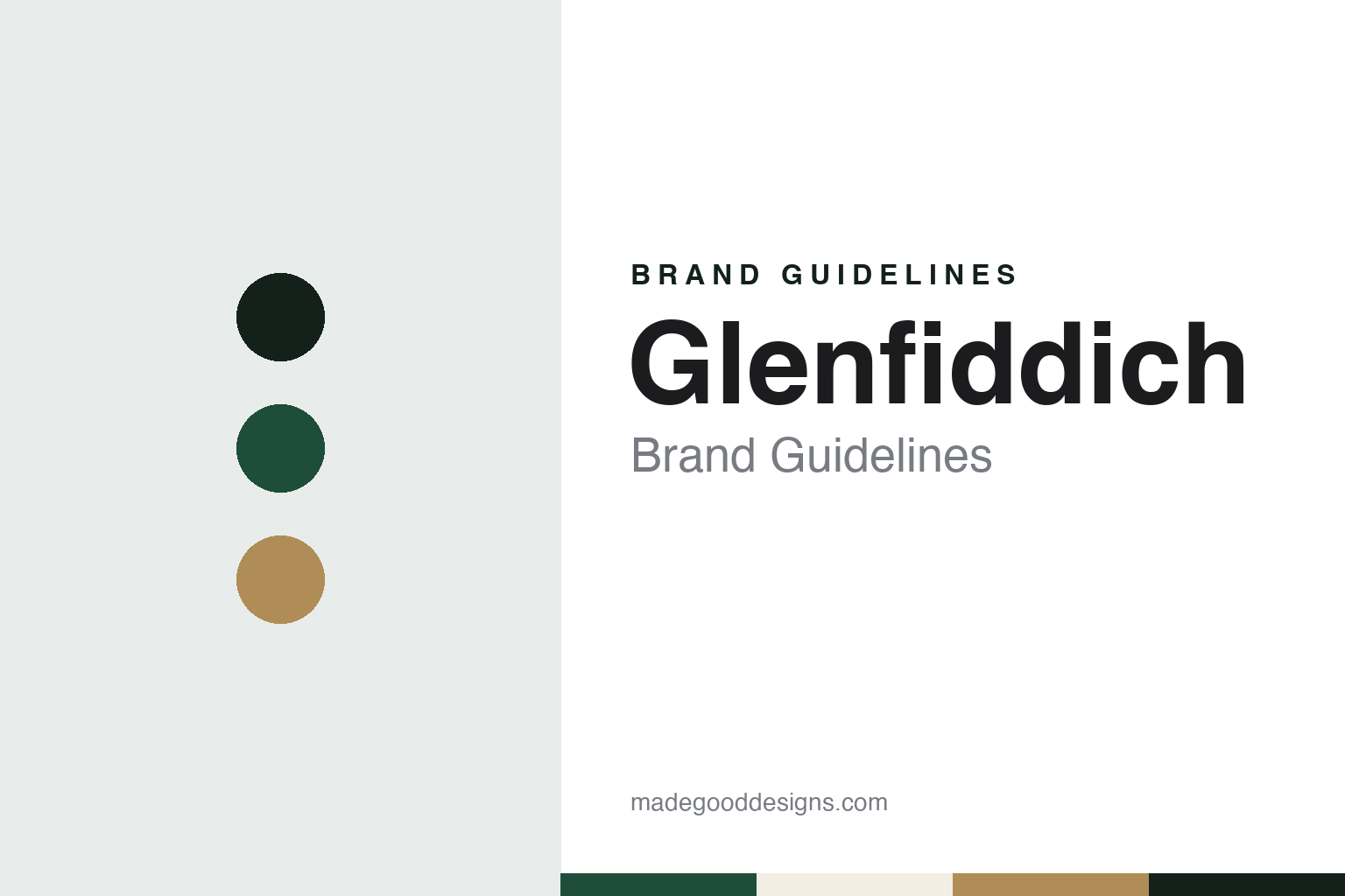 Glenfiddich brand guidelines — abstract colour discs and material texture (original homage; not a Glenfiddich product or logo)