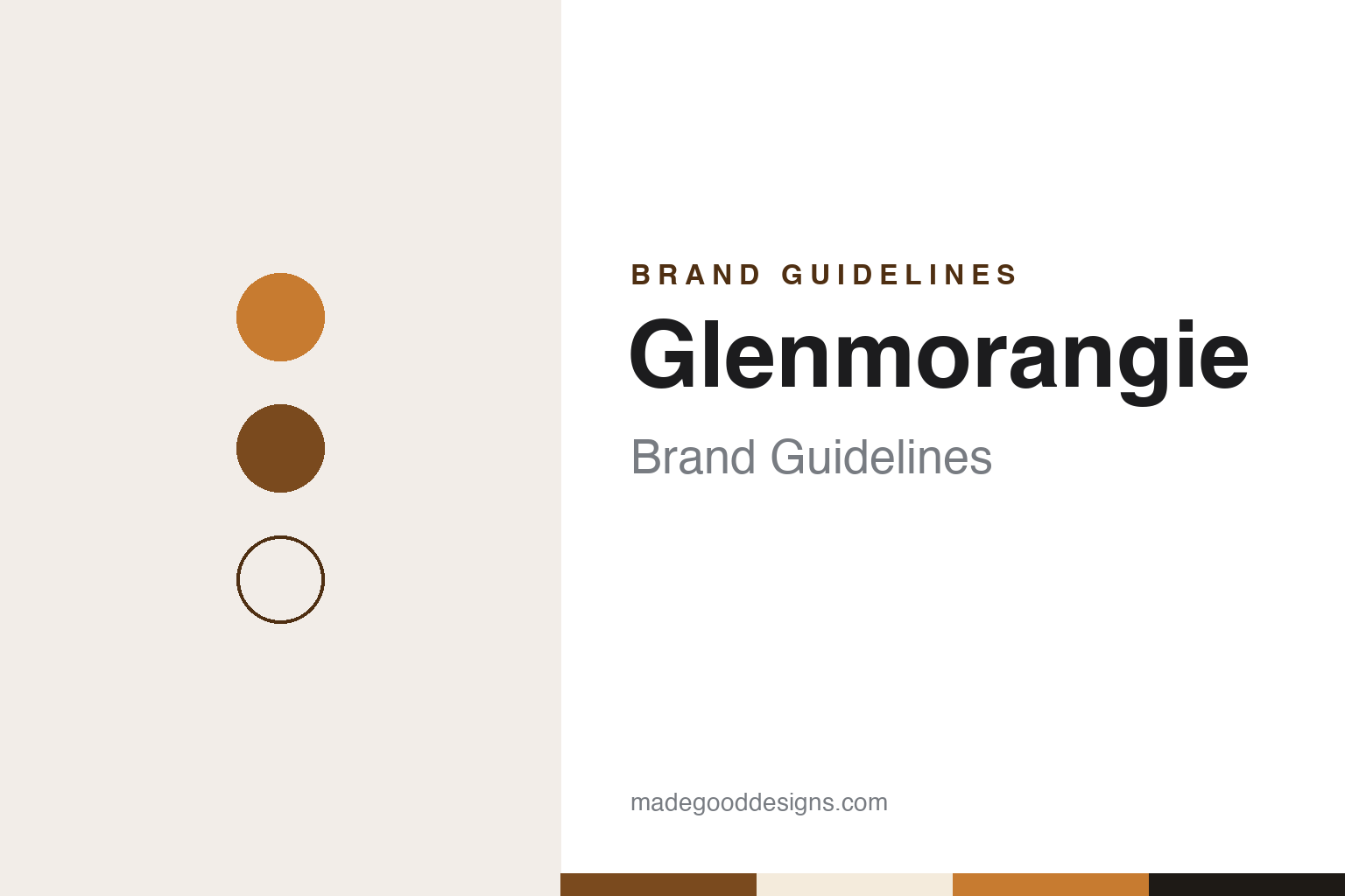 Glenmorangie brand guidelines — abstract colour discs and material texture (original homage; not a Glenmorangie product or logo)