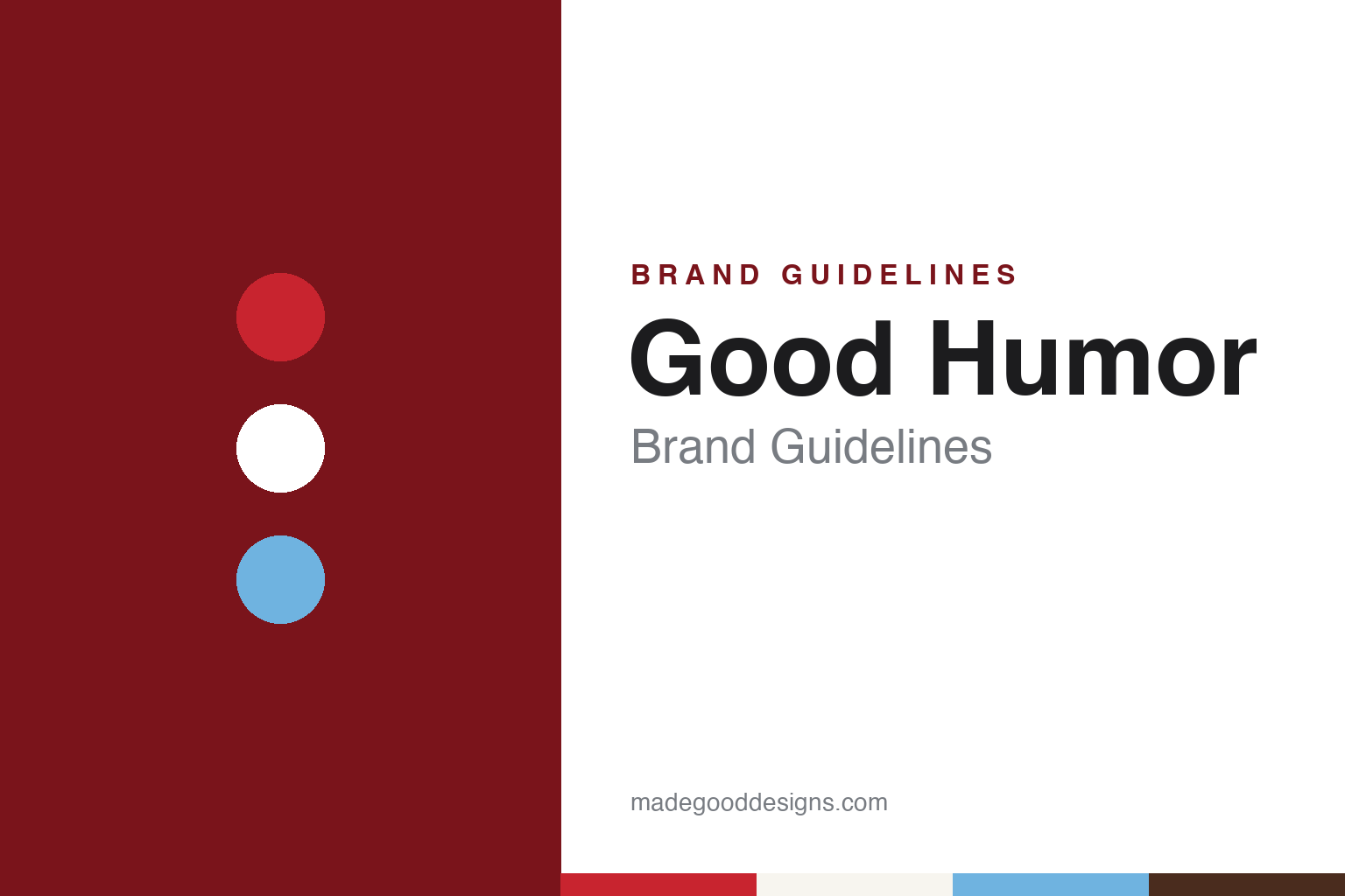 Good Humor brand guidelines — abstract colour discs and material texture (original homage; not a Good Humor product or logo)