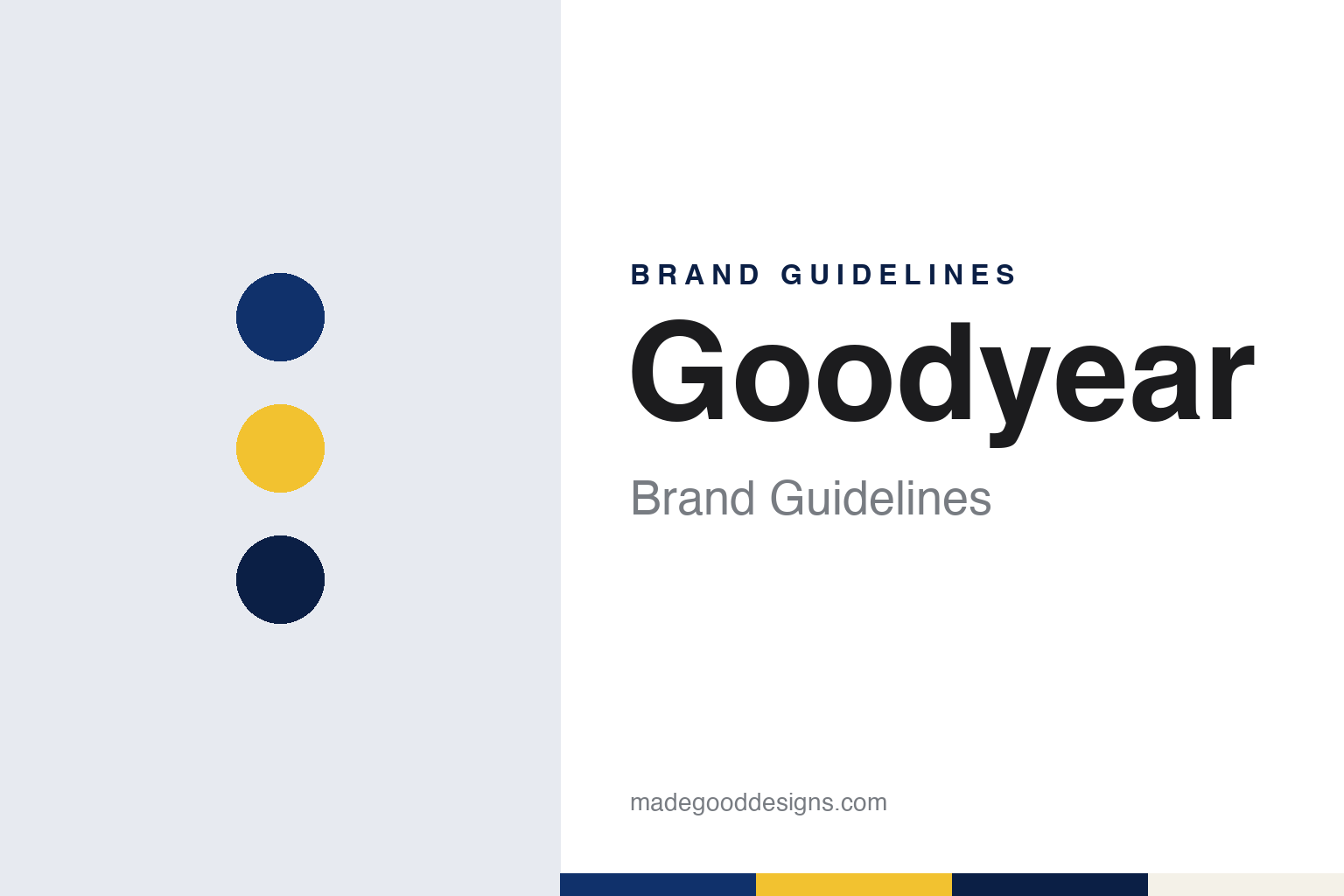 Goodyear brand guidelines — abstract colour discs and material texture (original homage; not a Goodyear product or logo)