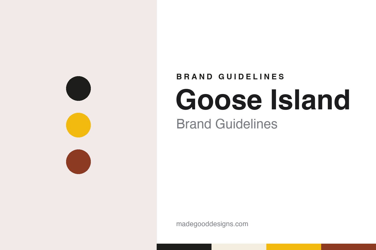 Goose Island brand guidelines — abstract colour discs and material texture (original homage; not a Goose Island product or logo)