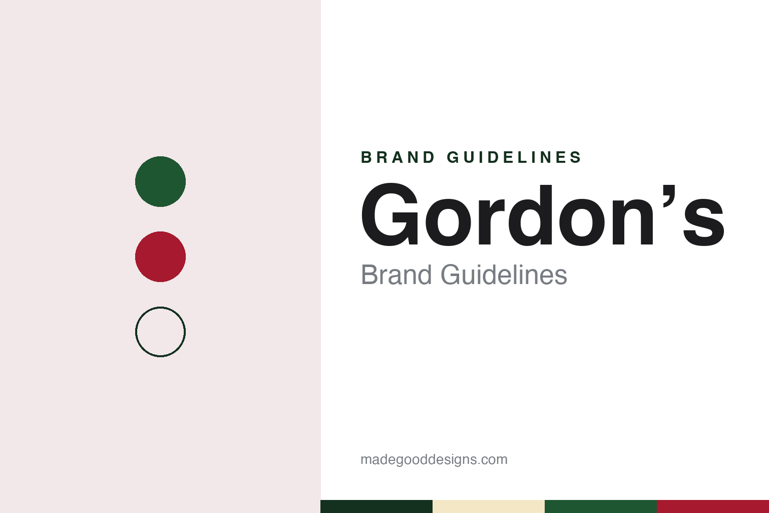 Gordon’s brand guidelines — abstract colour discs and material texture (original homage; not a Gordon’s product or logo)