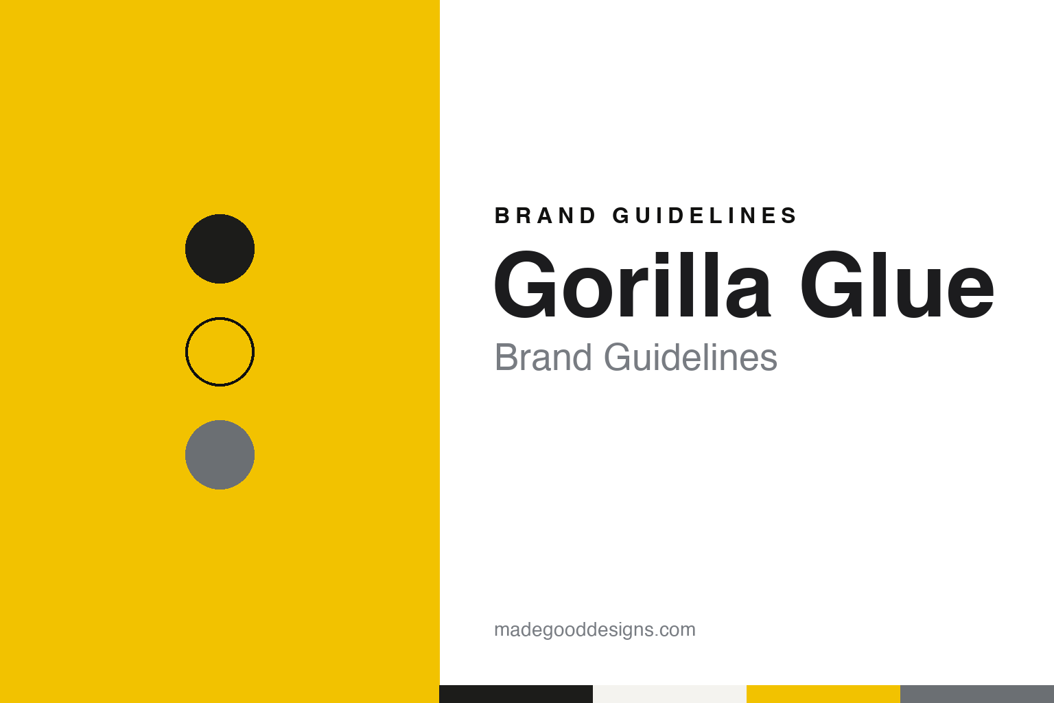 Gorilla Glue brand guidelines — abstract colour discs and material texture (original homage; not a Gorilla Glue product or logo)