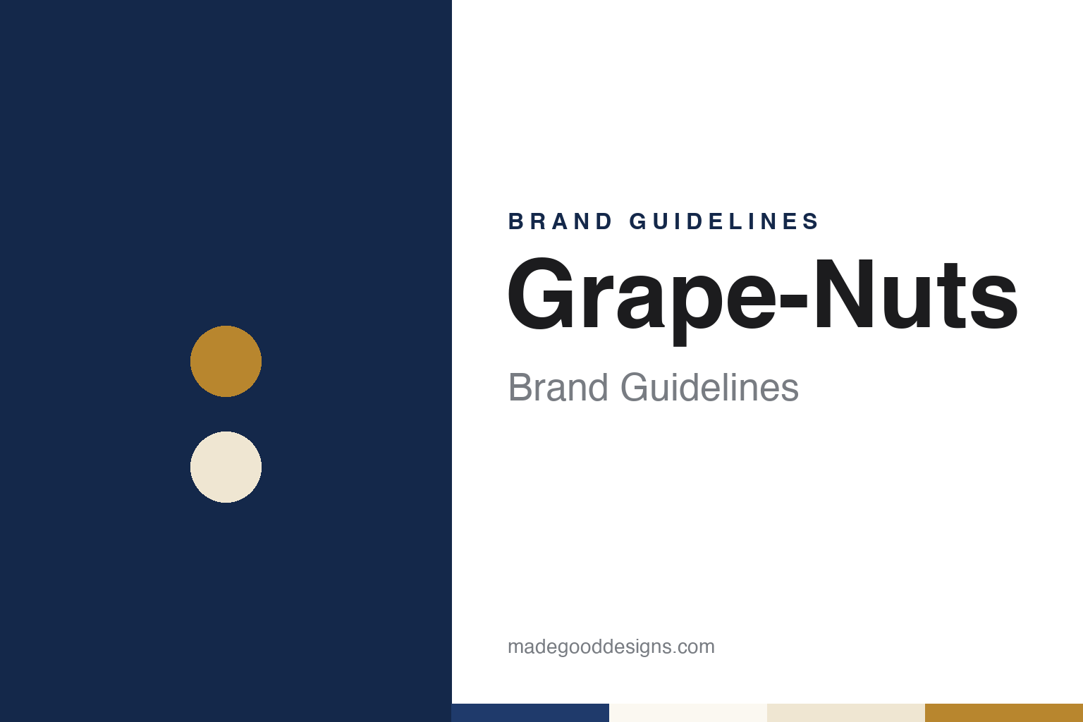 Grape-Nuts brand guidelines — abstract colour discs and material texture (original homage; not a Grape-Nuts product or logo)
