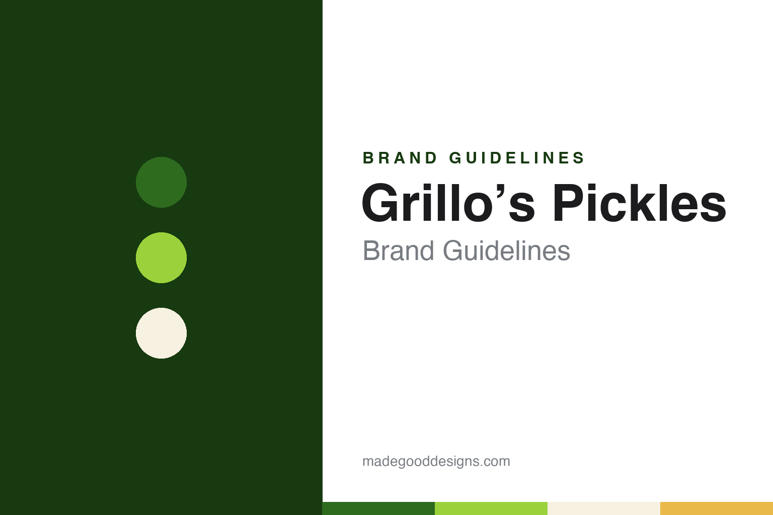 Grillo’s Pickles brand guidelines — abstract colour discs and material texture (original homage; not a Grillo’s Pickles product or logo)
