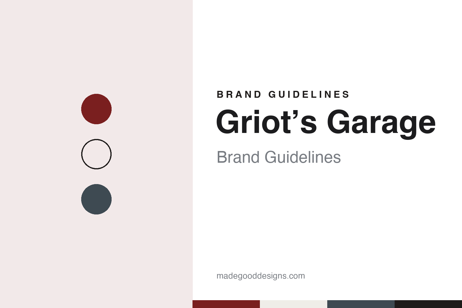 Griot’s Garage brand guidelines — abstract colour discs and material texture (original homage; not a Griot’s Garage product or logo)