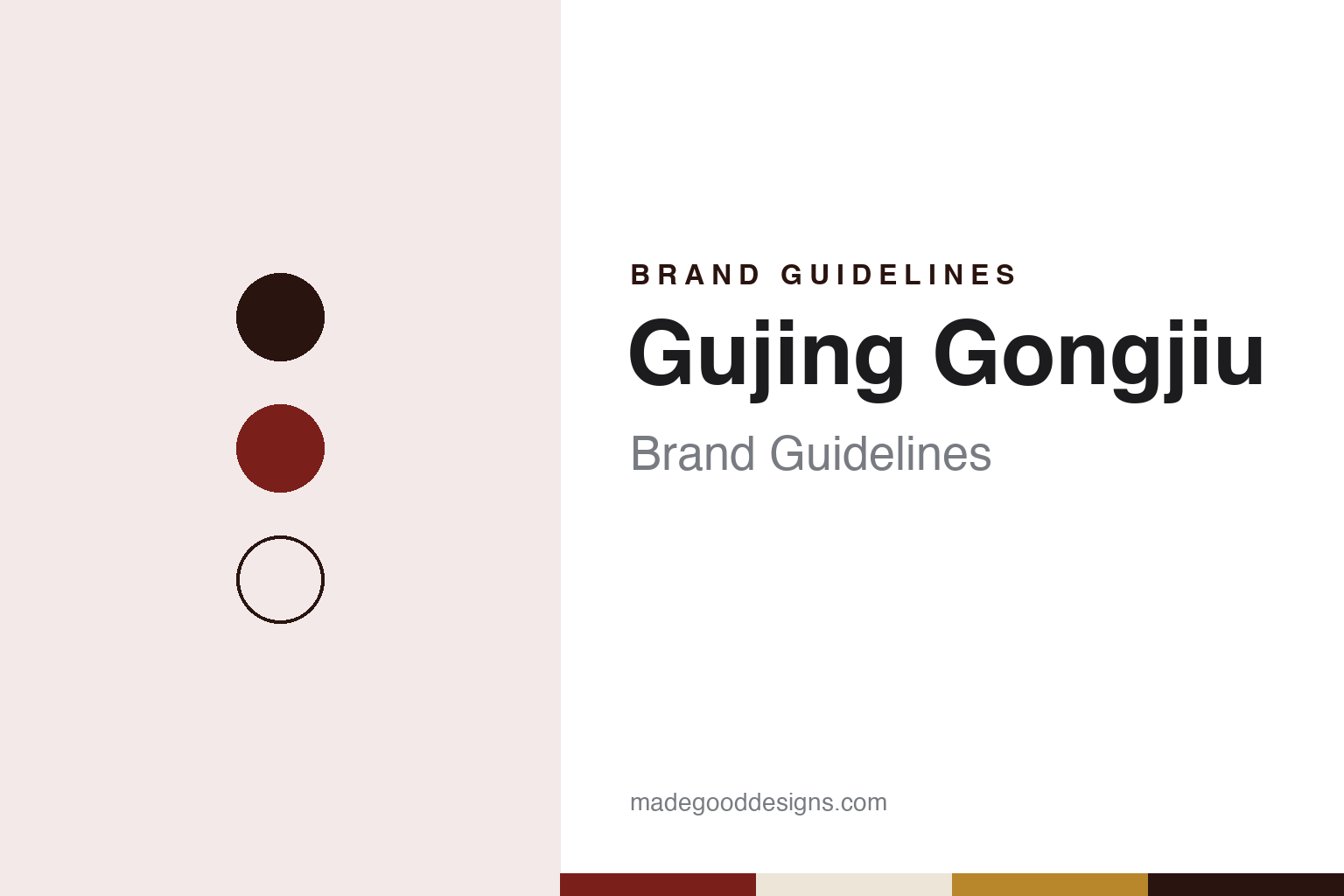 Gujing Gongjiu brand guidelines — abstract colour discs and material texture (original homage; not a Gujing Gongjiu product or logo)