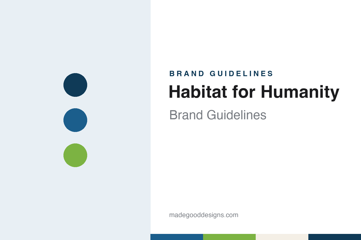 Habitat for Humanity brand guidelines — abstract colour discs and material texture (original homage; not a Habitat for Humanity product or logo)