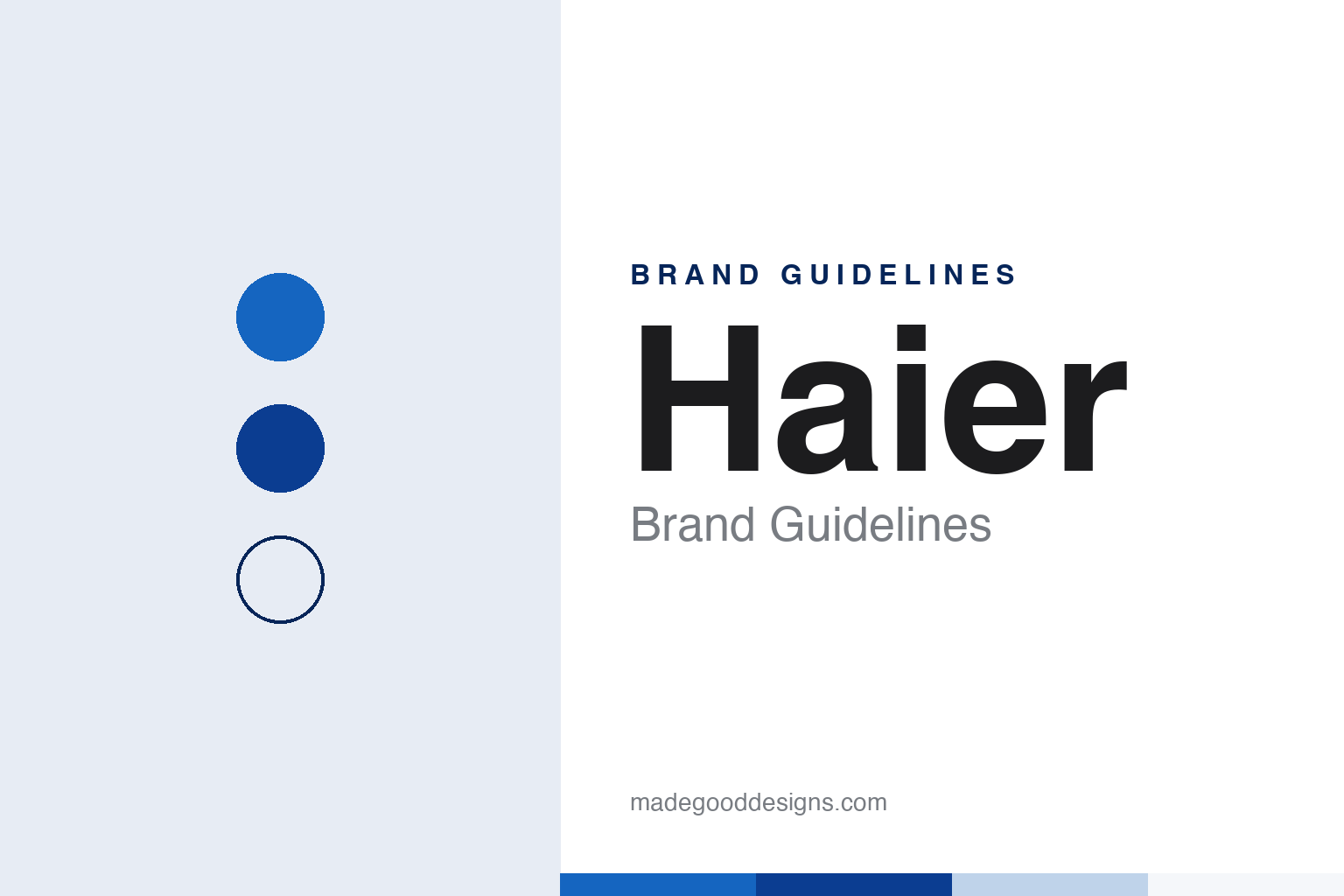 Haier brand guidelines — abstract colour discs and material texture (original homage; not a Haier product or logo)