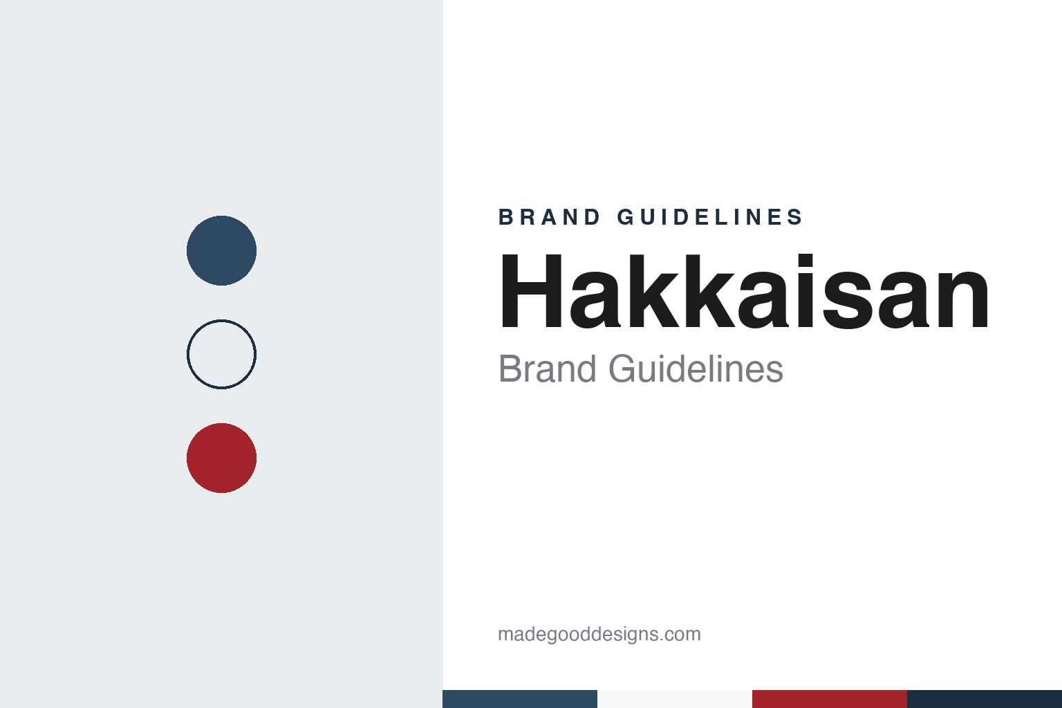 Hakkaisan brand guidelines — abstract colour discs and material texture (original homage; not a Hakkaisan product or logo)