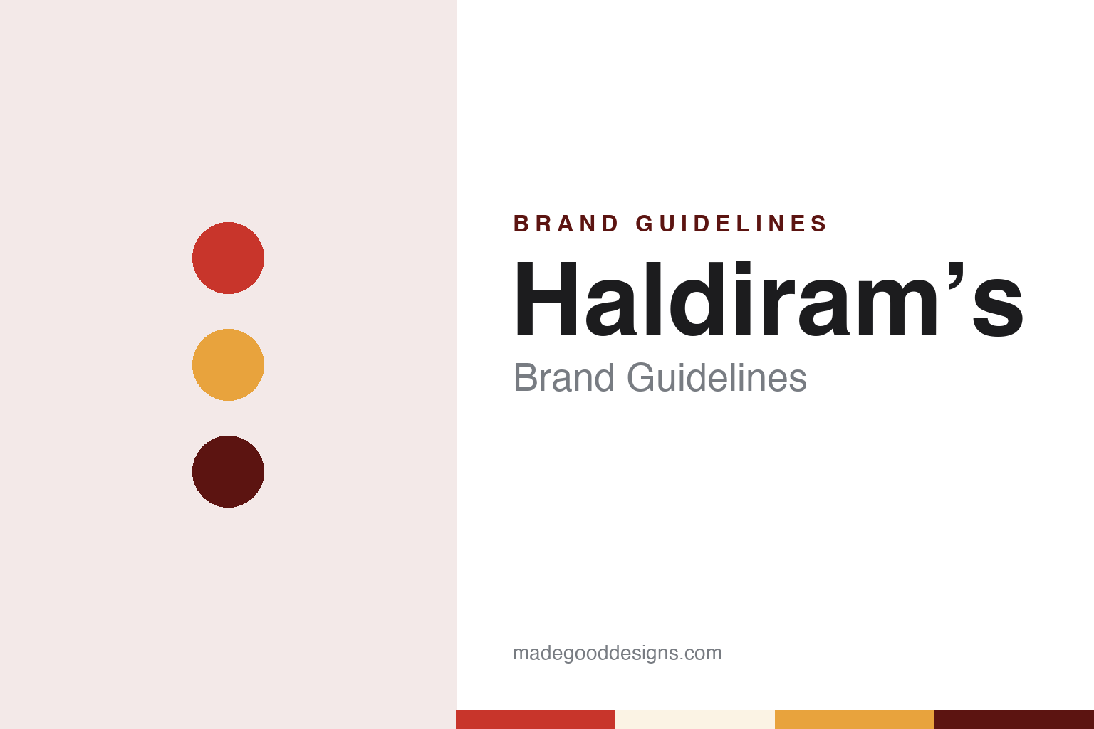 Haldiram’s brand guidelines — abstract colour discs and material texture (original homage; not a Haldiram’s product or logo)