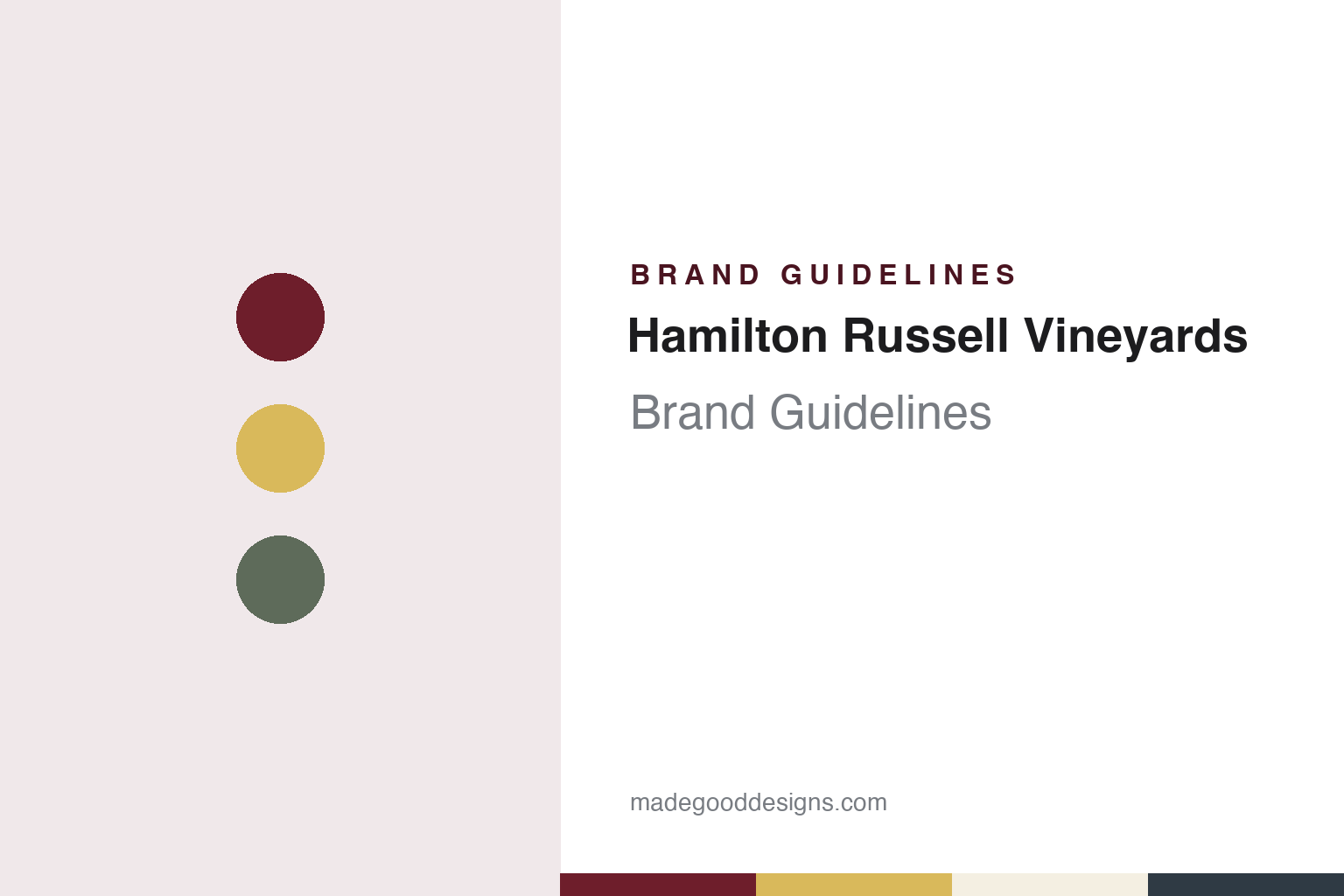 Hamilton Russell Vineyards brand guidelines — abstract colour discs and material texture (original homage; not a Hamilton Russell Vineyards product or logo)