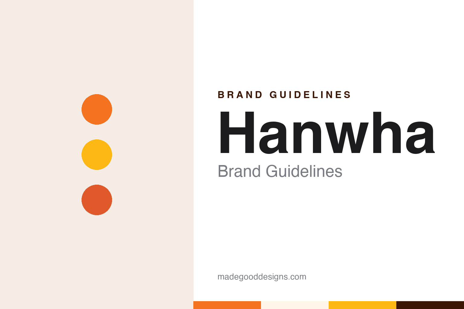 Hanwha brand guidelines — abstract colour discs and material texture (original homage; not a Hanwha product or logo)