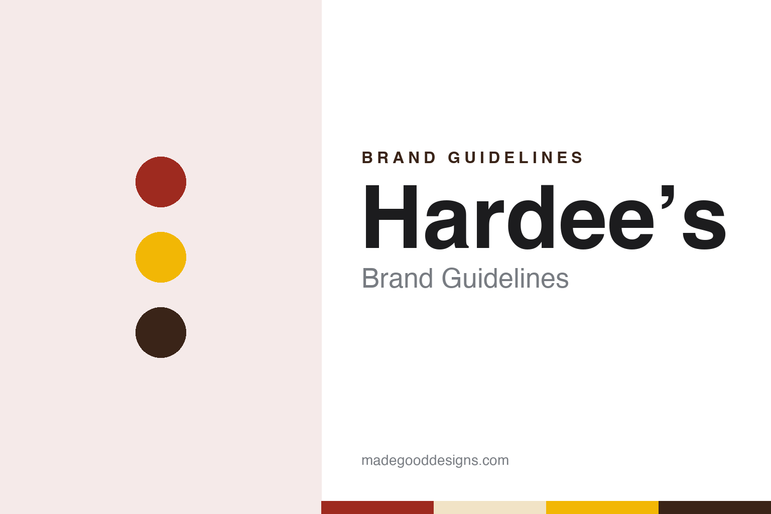 Hardee’s brand guidelines — abstract colour discs and material texture (original homage; not a Hardee’s product or logo)