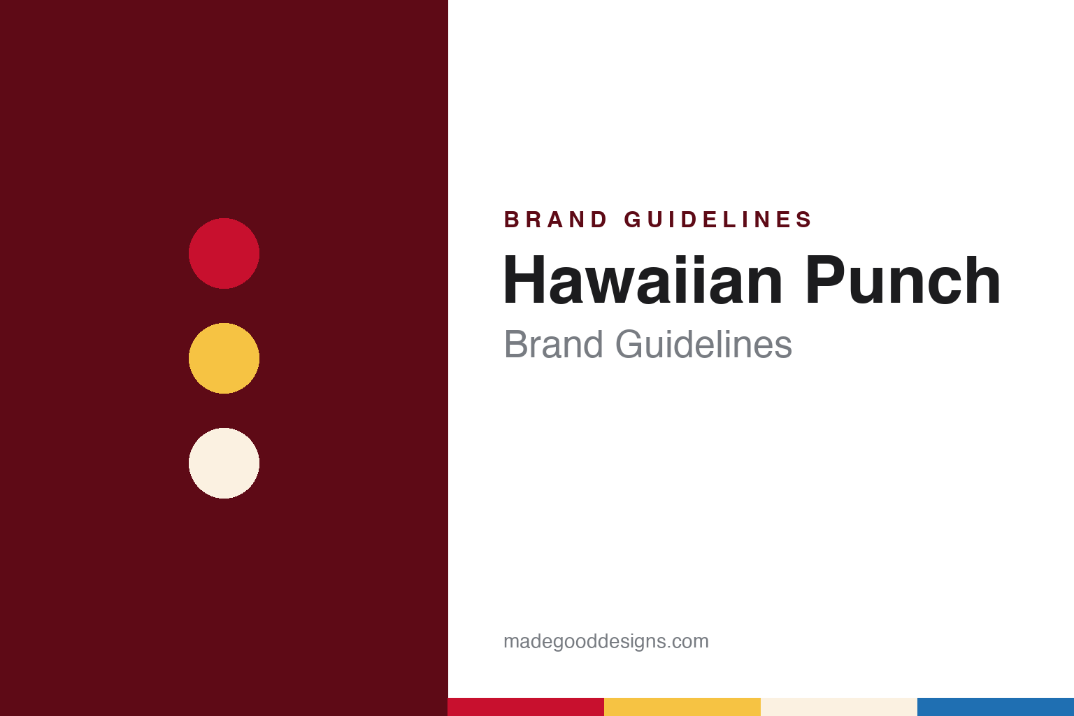Hawaiian Punch brand guidelines — abstract colour discs and material texture (original homage; not a Hawaiian Punch product or logo)