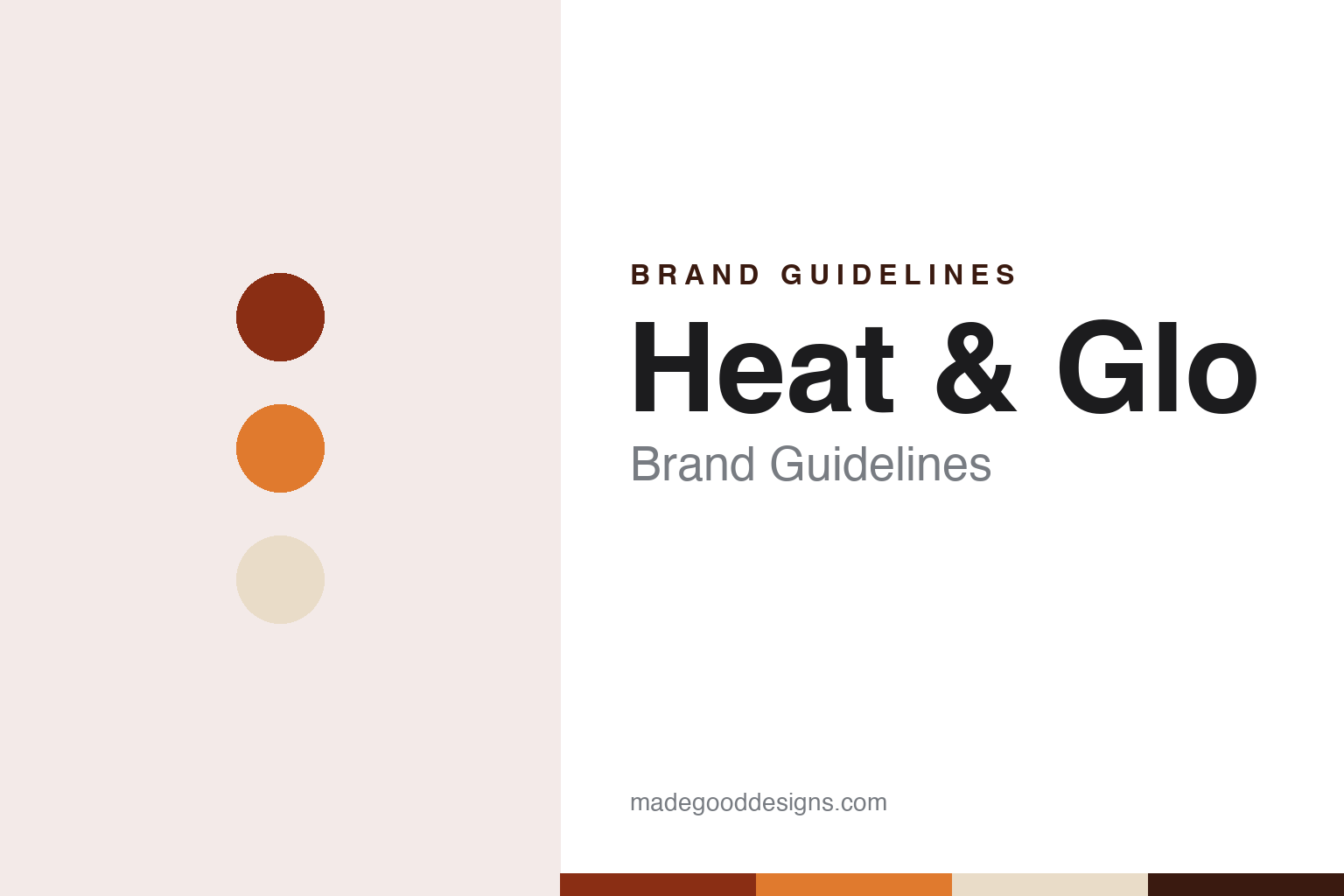 Heat & Glo brand guidelines — abstract colour discs and material texture (original homage; not a Heat & Glo product or logo)