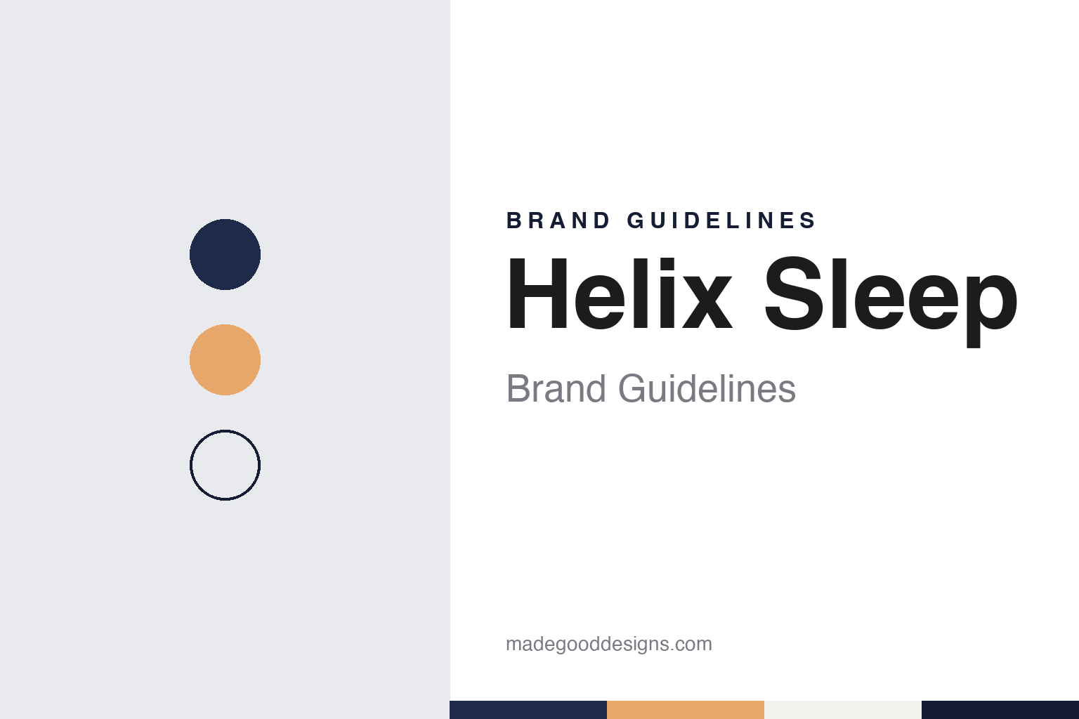 Helix Sleep brand guidelines — abstract colour discs and material texture (original homage; not a Helix Sleep product or logo)