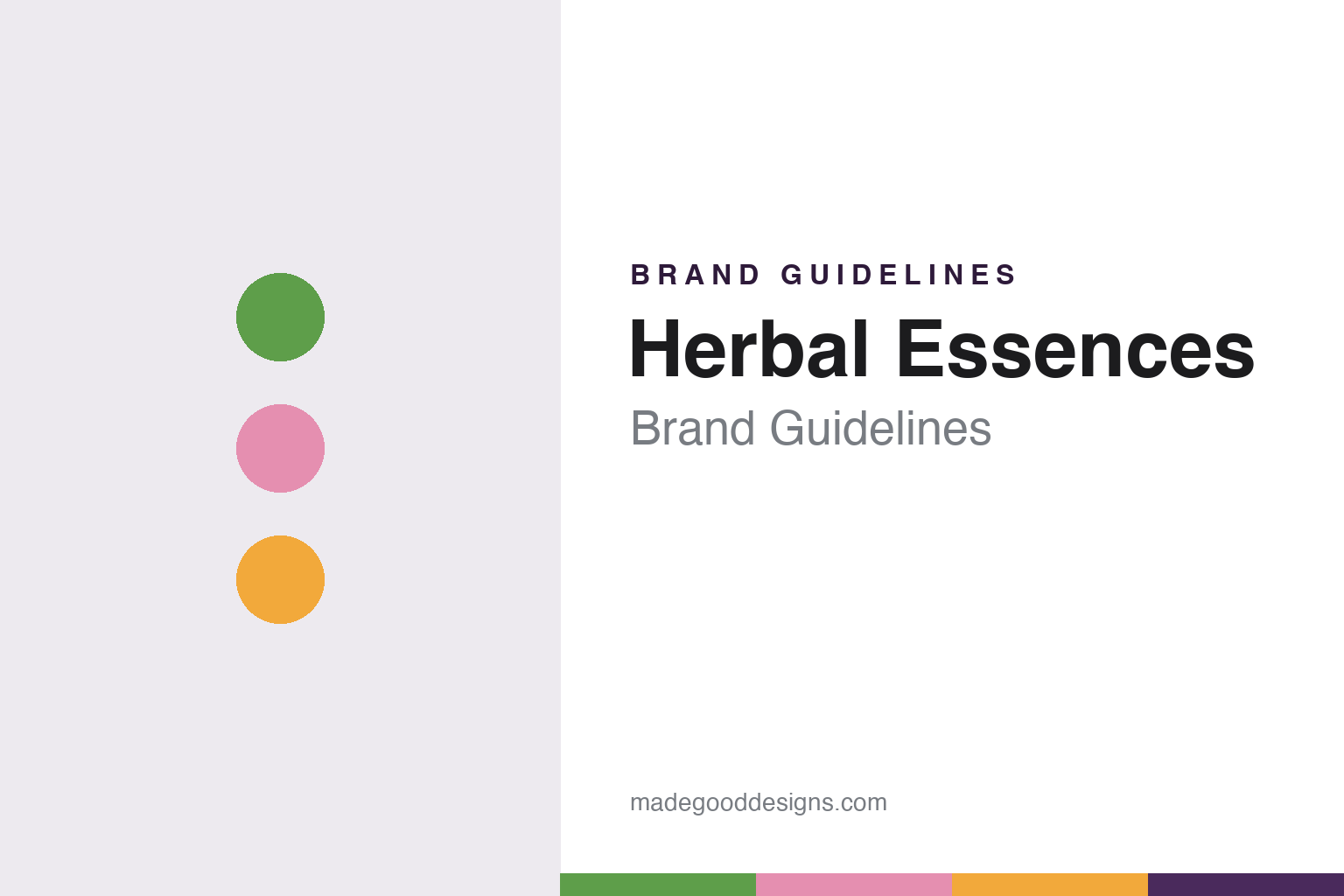 Herbal Essences brand guidelines — abstract colour discs and material texture (original homage; not a Herbal Essences product or logo)