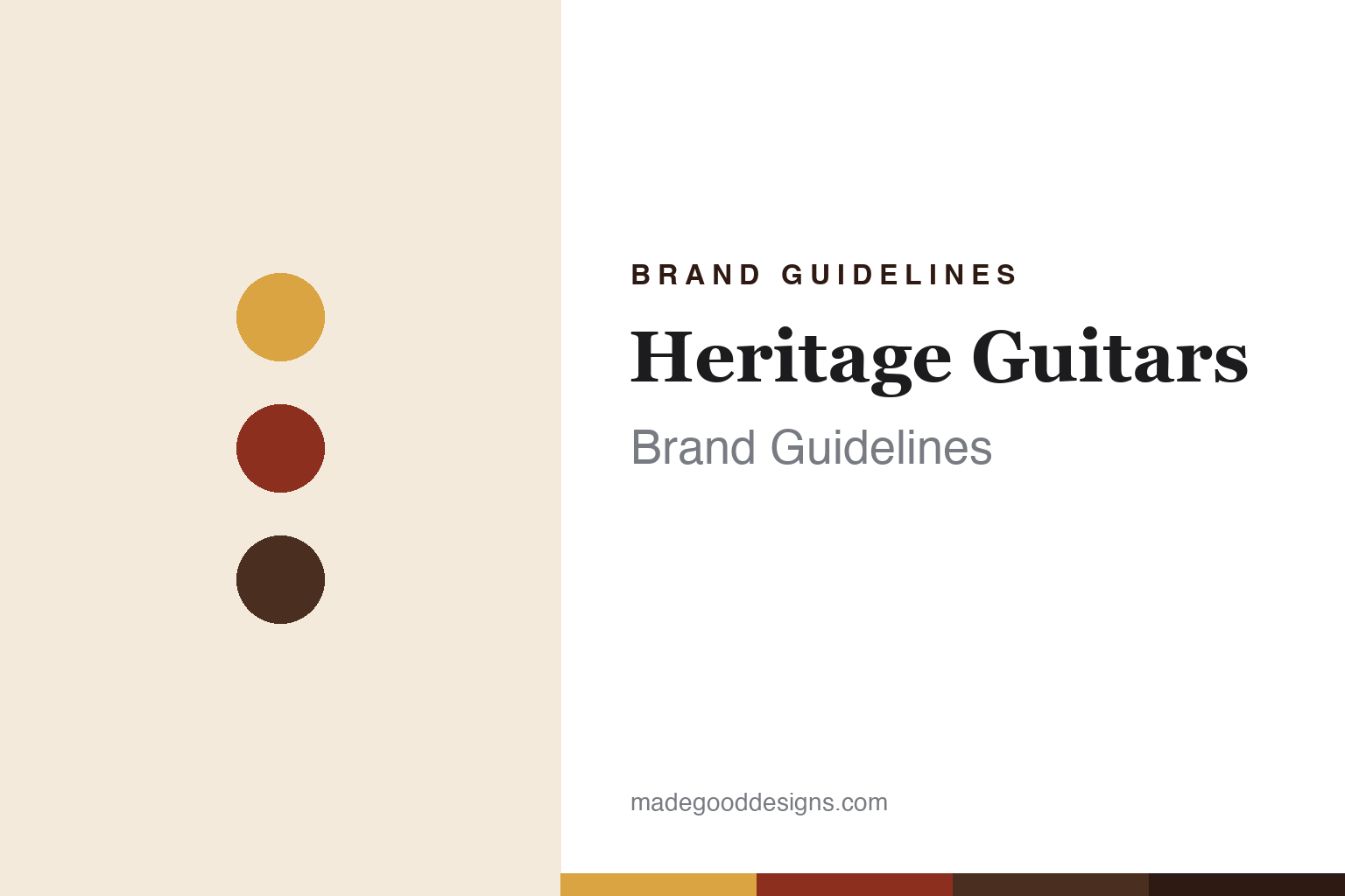 Heritage Guitars brand guidelines — abstract colour discs and material texture (original homage; not a Heritage Guitars product or logo)