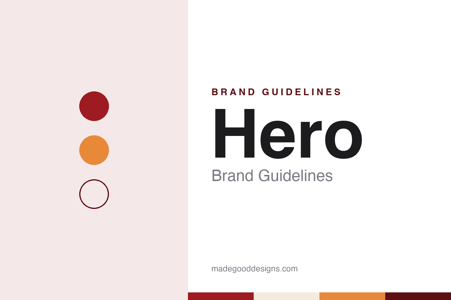 Hero brand guidelines — abstract colour discs and material texture (original homage; not a Hero product or logo)