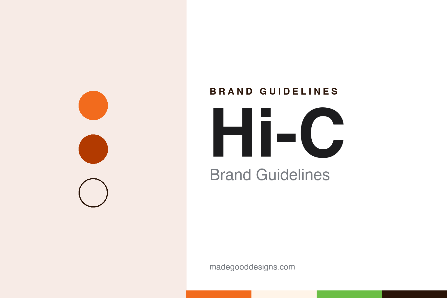 Hi-C brand guidelines — abstract colour discs and material texture (original homage; not a Hi-C product or logo)