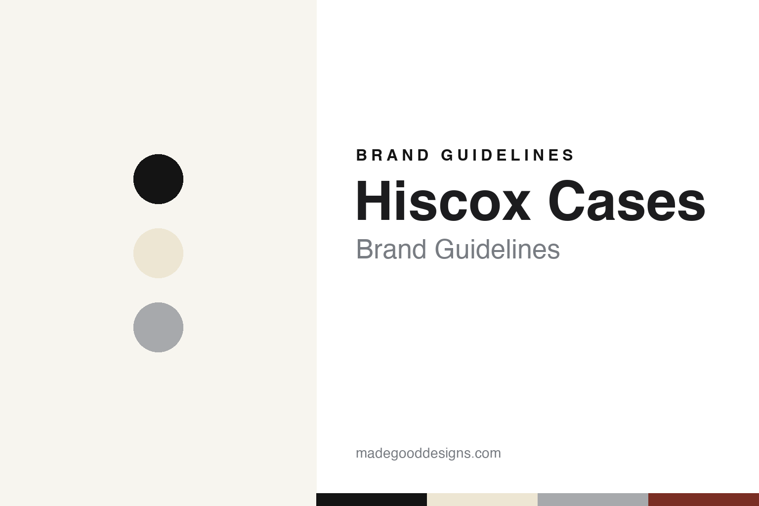 Hiscox Cases brand guidelines — abstract colour discs and material texture (original homage; not a Hiscox Cases product or logo)