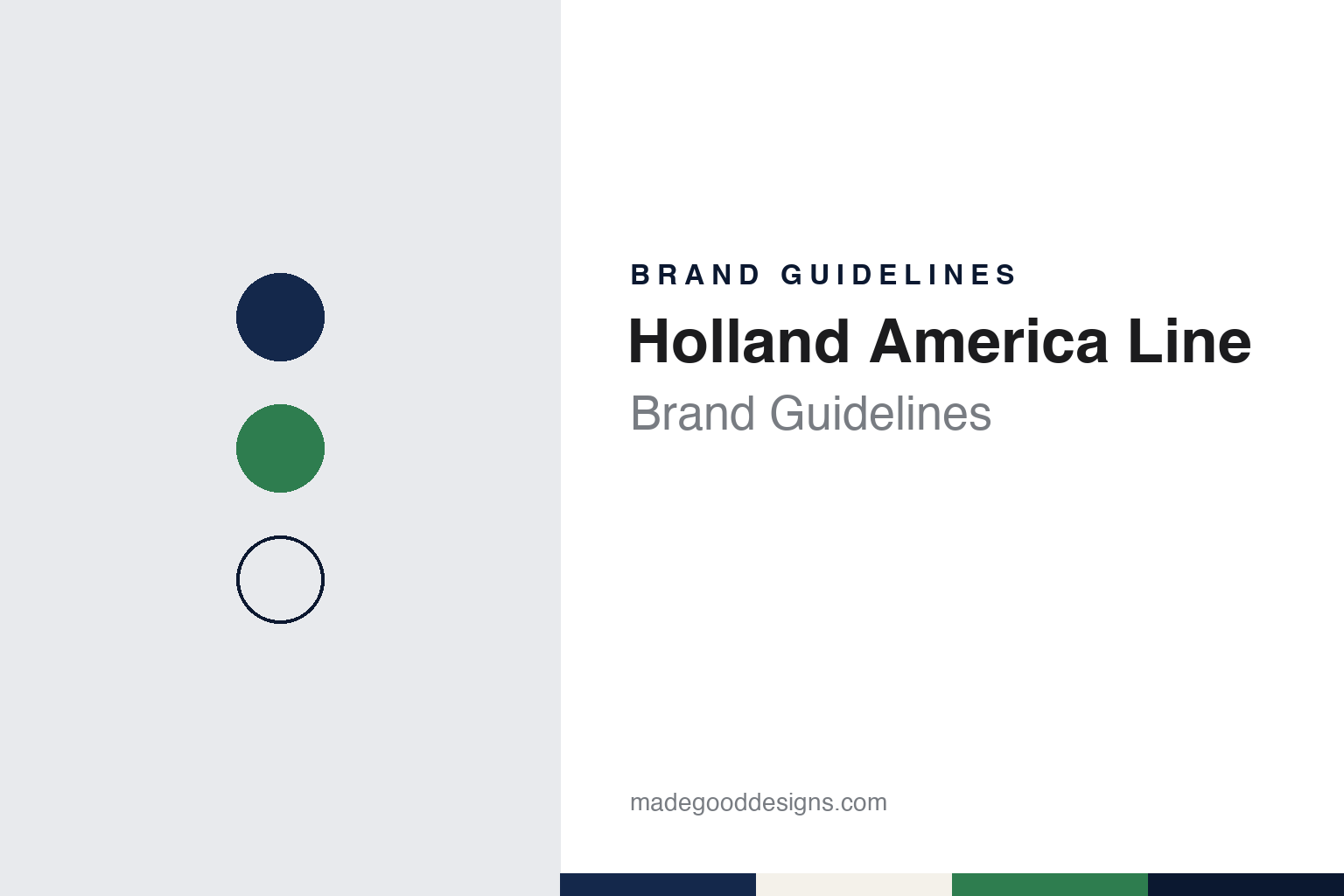 Holland America Line brand guidelines — abstract colour discs and material texture (original homage; not a Holland America Line product or logo)
