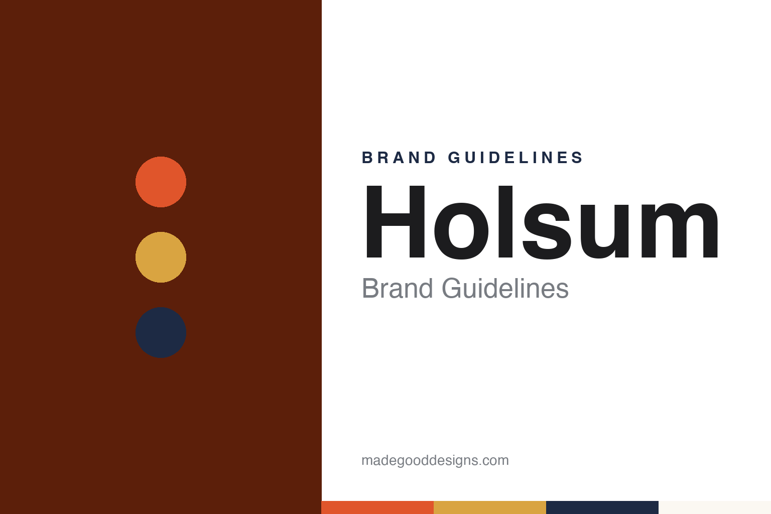 Holsum brand guidelines — abstract colour discs and material texture (original homage; not a Holsum product or logo)