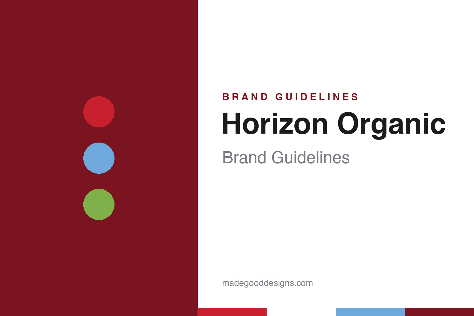 Horizon Organic brand guidelines — abstract colour discs and material texture (original homage; not a Horizon Organic product or logo)